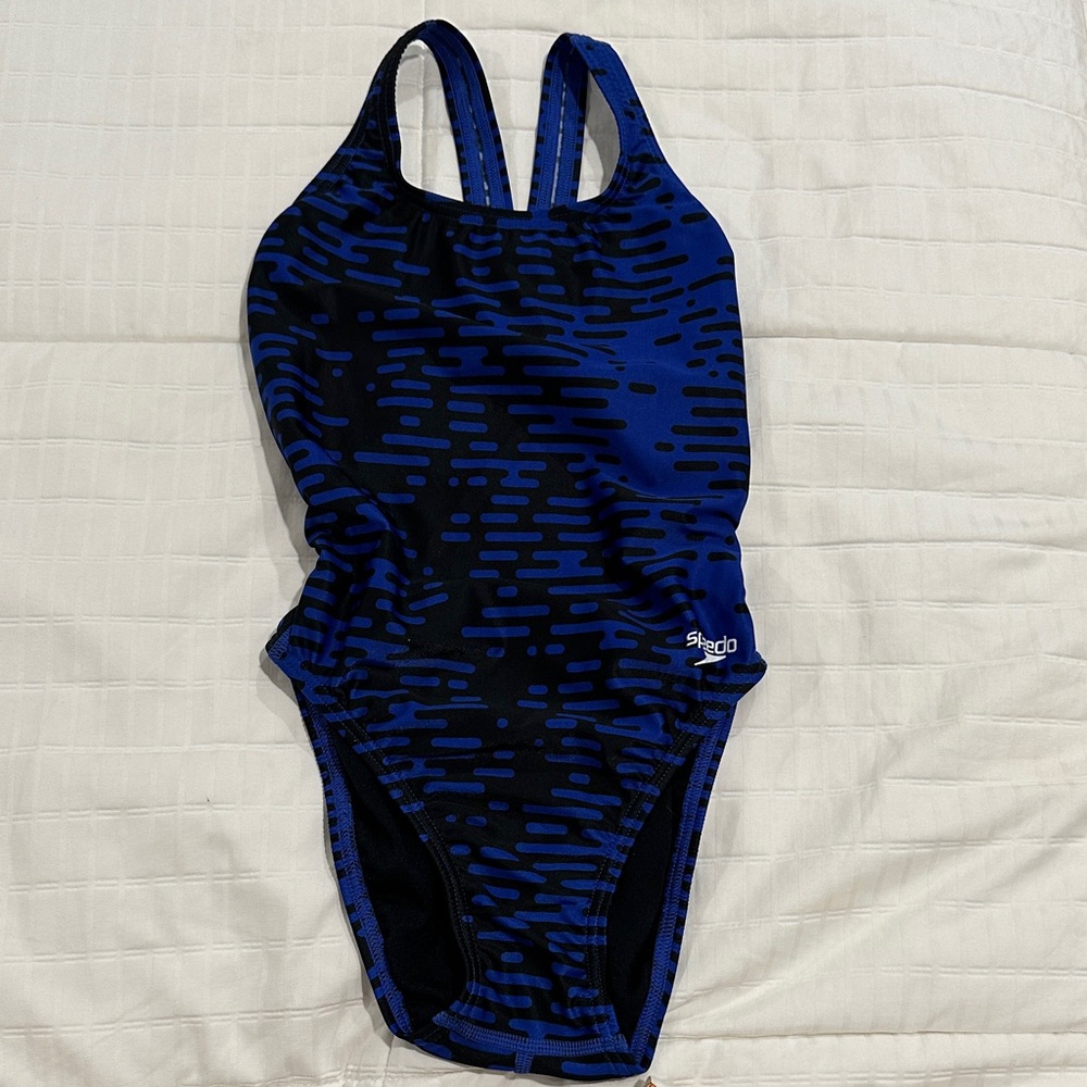 Speedo Kids Black and Blue Competitive One Piece size 22